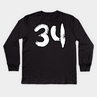 Number 34 Kids Long Sleeve T-Shirt